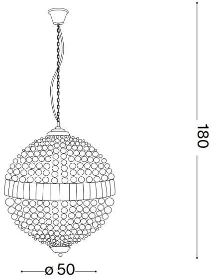 Ideal Lux - LED Krištáľový luster na reťazi LUXOR 8xG9/3W/230V pr. 50 cm číra