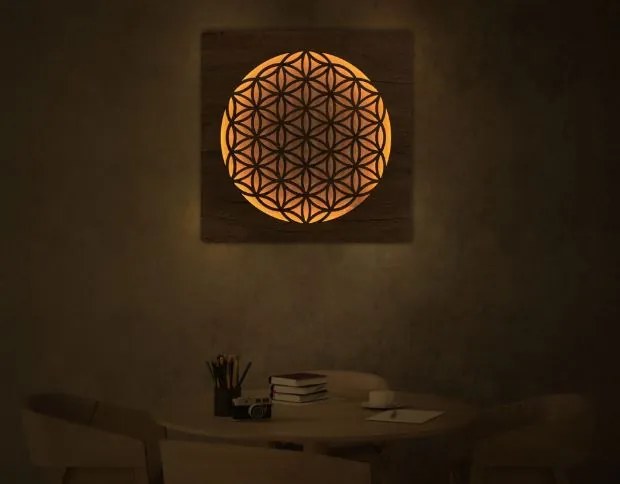 Obraz Kvet života s led podsvietením