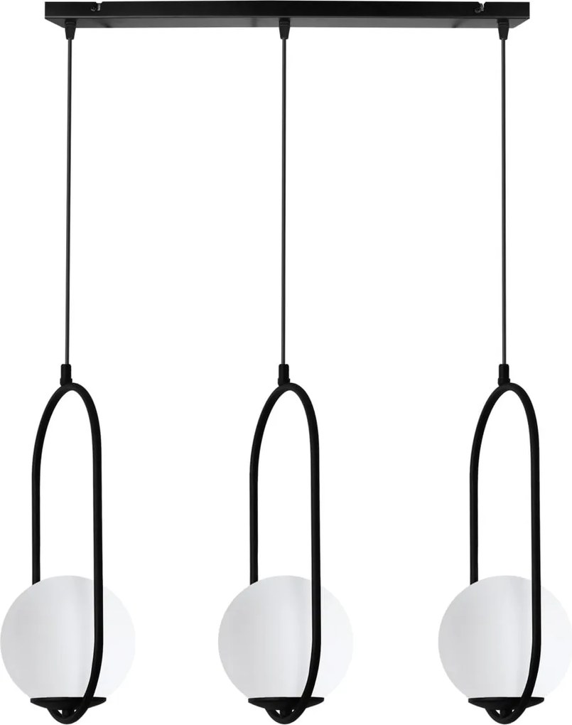 Závesné svietidlo Florence, 3x biele sklenené tienidlo, b, UI