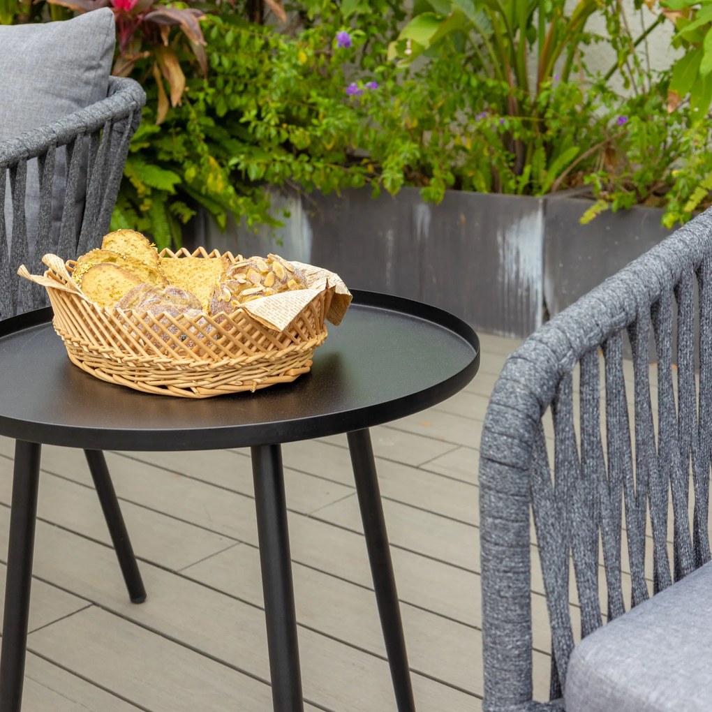 Sada záhradného nábytku Luvre čierna/sivá