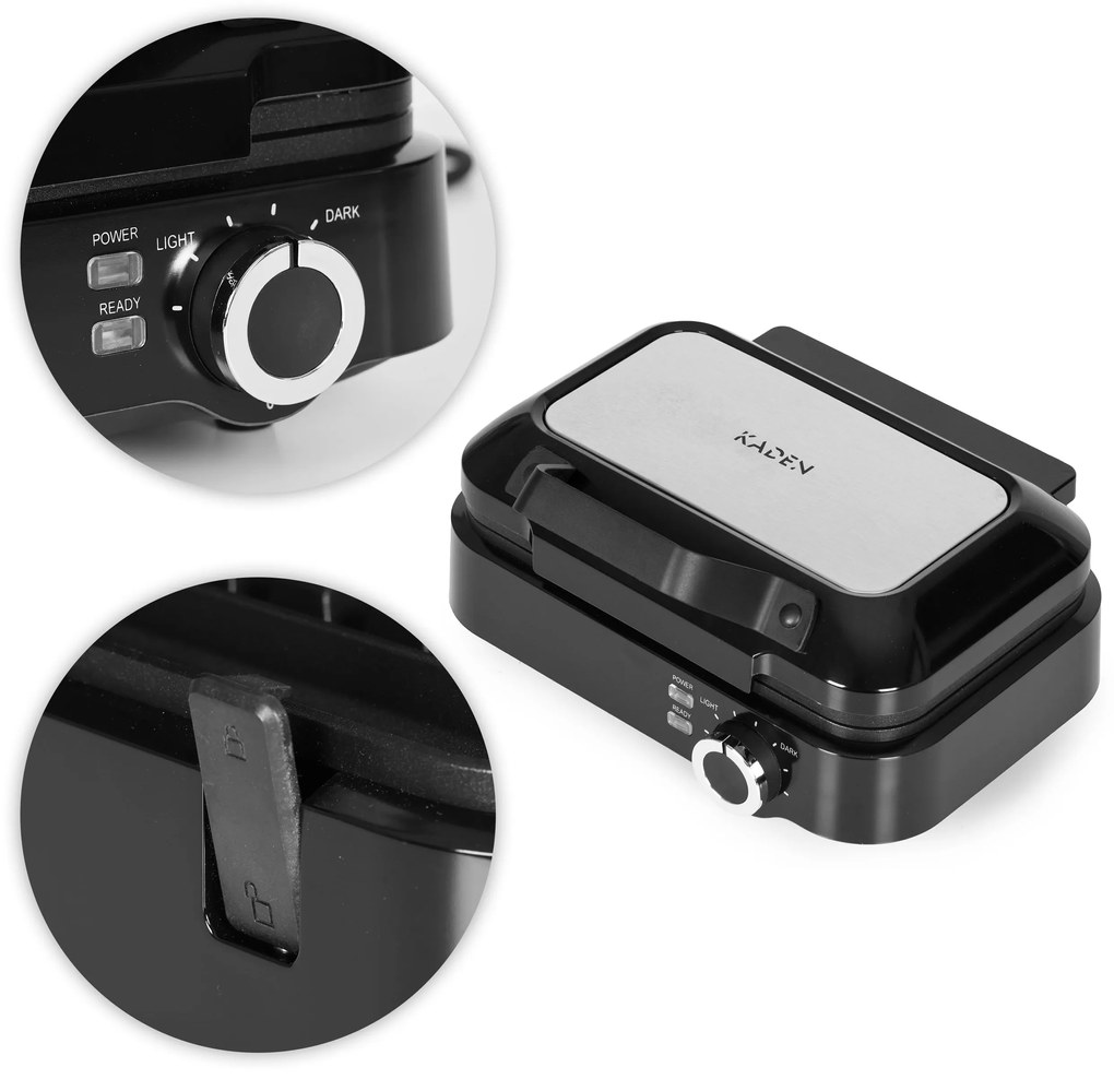 KADEN Elektrický vaflovač s reguláciou teploty 1200 W KADEN