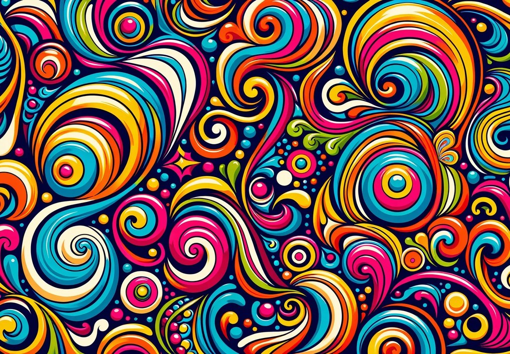 Fototapeta - Pestrofarebné špirály (147x102 cm)