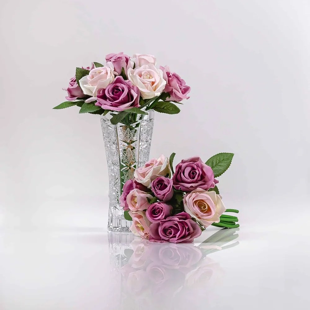 Kráľovská, hodvábna kytička luxusných ruží TERÉZIA