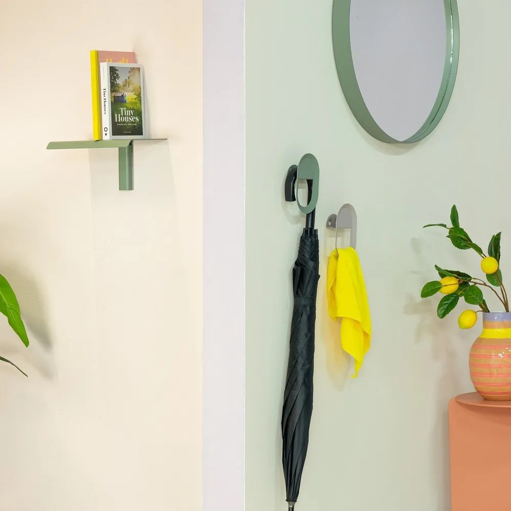 Zeleno-sivá kovová polica 28 cm Hola – Spinder Design