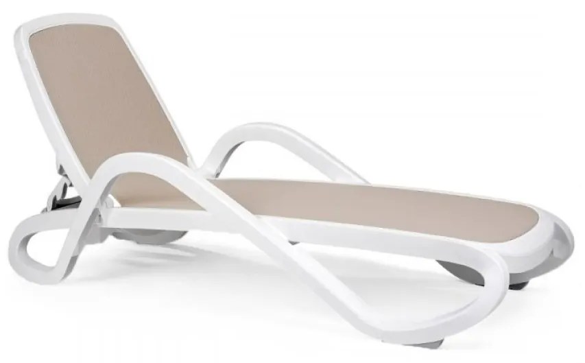 ALFA záhradné lehátko bianco/beige