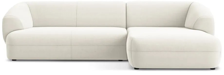 Biela zamatová rohová pohovka (pravý roh) Moana – Makamii