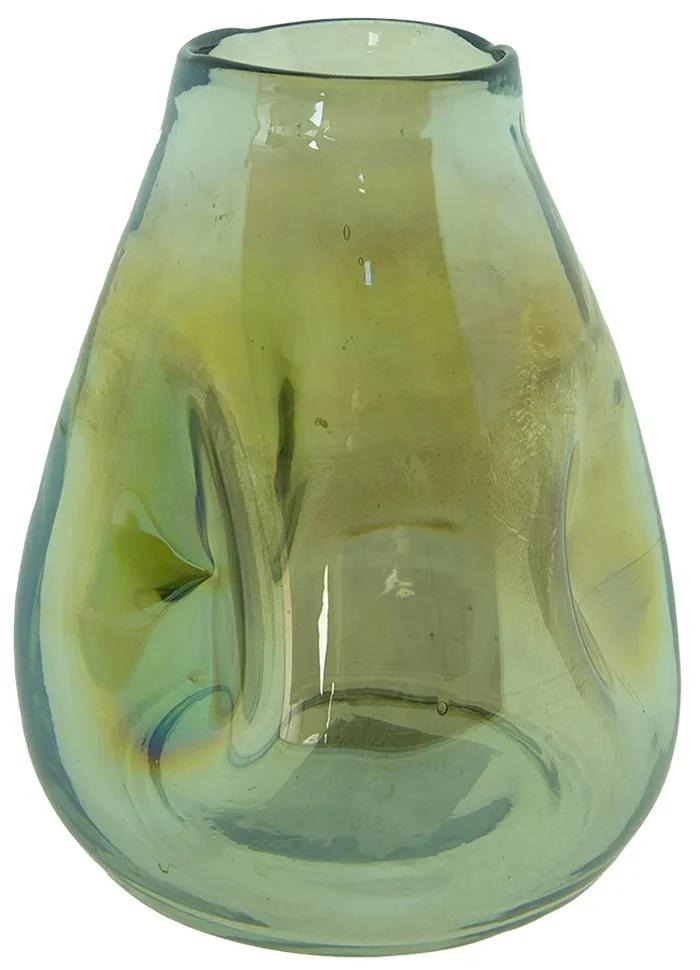 Zelená ručne fúkaná sklenená váza - Ø 13*16 cm