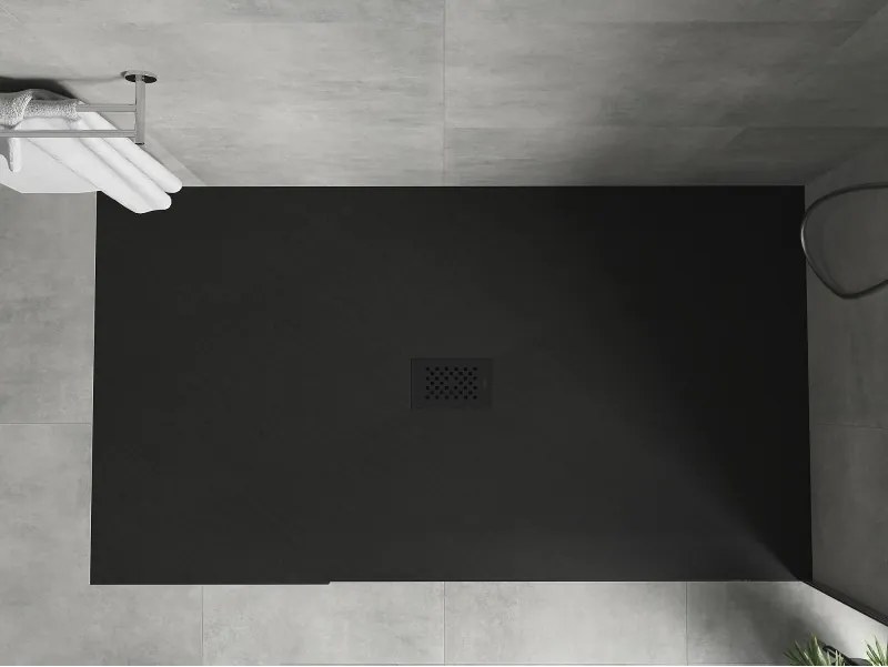 Mexen Hugo, obdĺžniková sprchová vanička SMC 170 x 100 cm, čierna, čierna krytka, 42701017-B