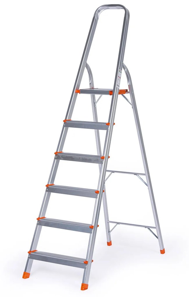 Jednostranné hliníkové schodíky, 1x6 stupňov, výška 1,27 m