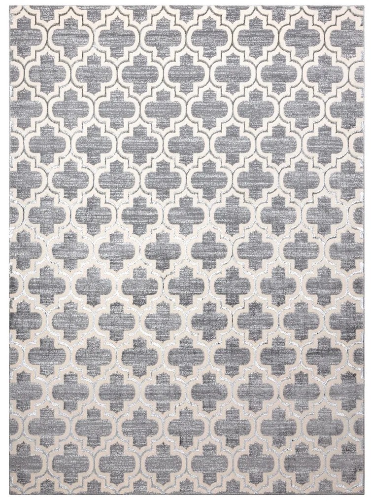 Kusový koberec Core W6764 Trellis grey/cream, 140x190, šedá, chodba / predsieň, Dywany Łuszczów