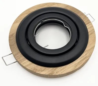 Sada 3 ks podhľadových svietidiel TOBBY, 1× GU10/20W/230V, pr. 11,5 cm, dub/čierna