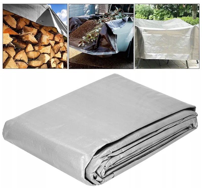 Krycia mrazuvzdorná plachta strieborno hnedej farby 2m x 6m