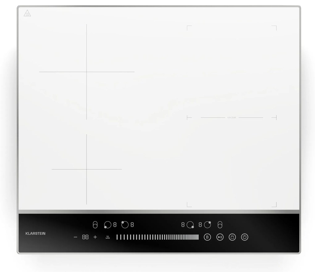 Klarstein DualTone Hybrid indukčná varná doska, Flex Zone, LED displej, Ovládanie posuvníkmi, 7200 W