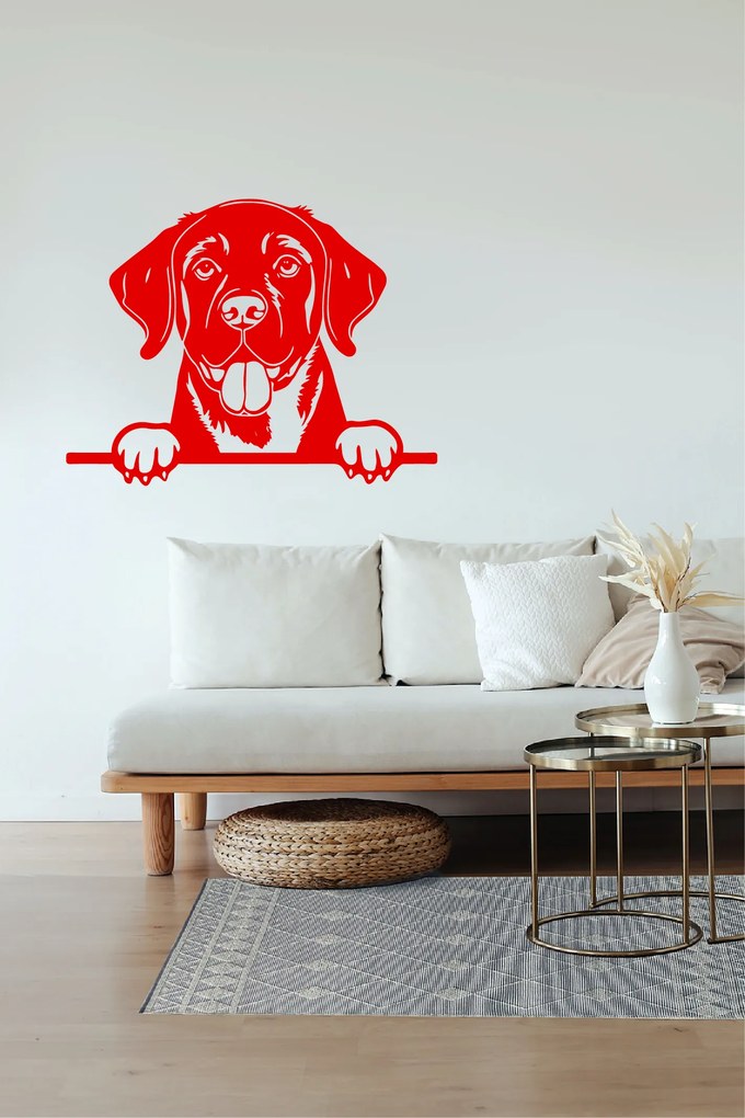 Veselá Stena Samolepka Labradorský retriever Farba: oranžová, Veľkosť: 100 x 77 cm