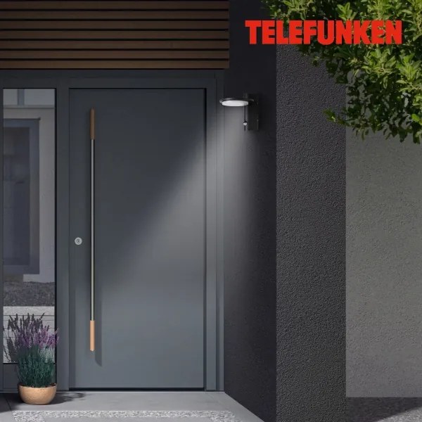 Telefunken 312505TF-LED Vonkajšie nástenné svietidlo so senzorom LED/10W/230V IP44