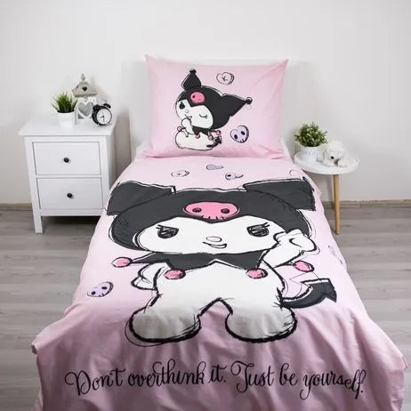 Jerry Fabrics Bavlnené obliečky 140x200 + 70x90 cm - Kuromi ružová