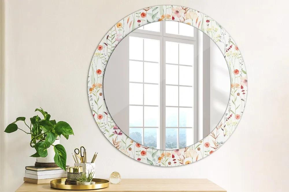 Okrúhle zrkadlo s potlačou Divoké kvety fi 70 cm
