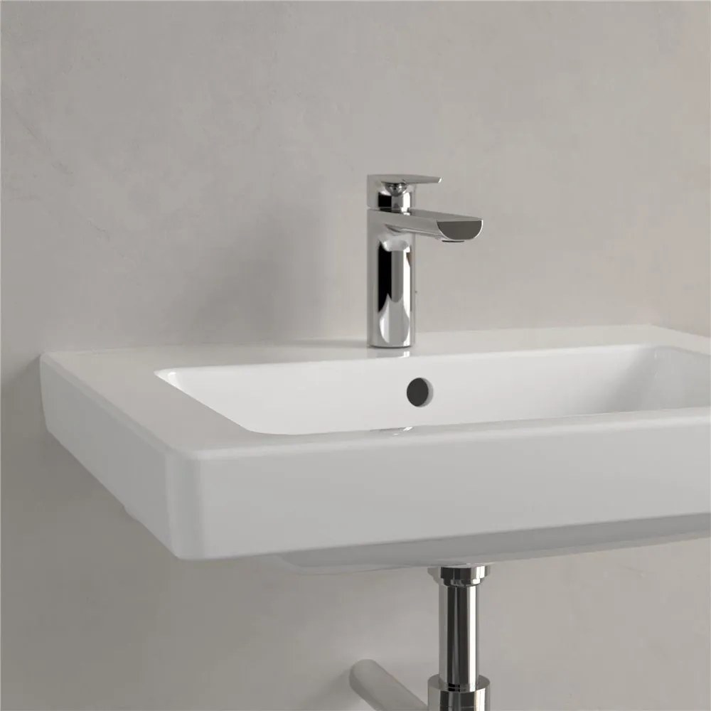 VILLEROY &amp; BOCH Subway 2.0 závesné umývadlo s otvorom (spodná strana brúsená), s prepadom, 600 x 470 mm, biela alpská, s povrchom CeramicPlus, 71136GR1