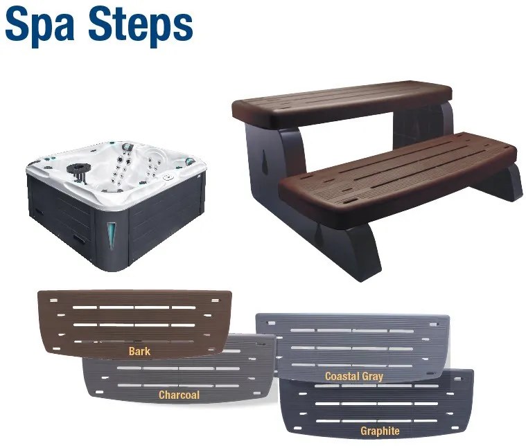 Schody do vírivky WATERWAY - bark (hnedé), unesú až 363 kg, protišmykové a UV odolné