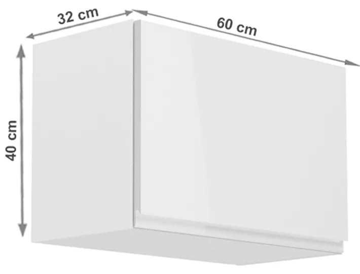 Horná kuchynská skrinka G60K Aurellia (biela + biely lesk). Vlastná spoľahlivá doprava až k Vám domov. 1015732