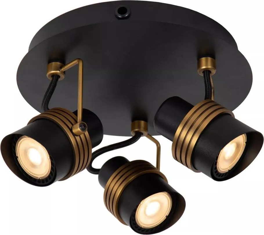 Lucide 34944/13/30 - Bodové svietidlo TUNDRAN 3xGU10/5W/230V čierna