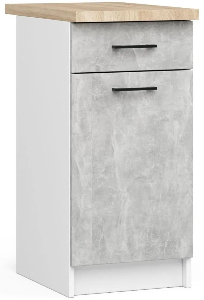 Kuchynská zostava 240 cm Ozara II C (biela + betón). Akcia -20%. Vlastná spoľahlivá doprava až k Vám domov. 1128872