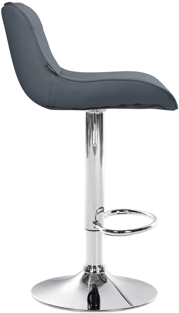 Design-Shop 2x Barová stolička Vonore - koženka, chróm rám - Sivá