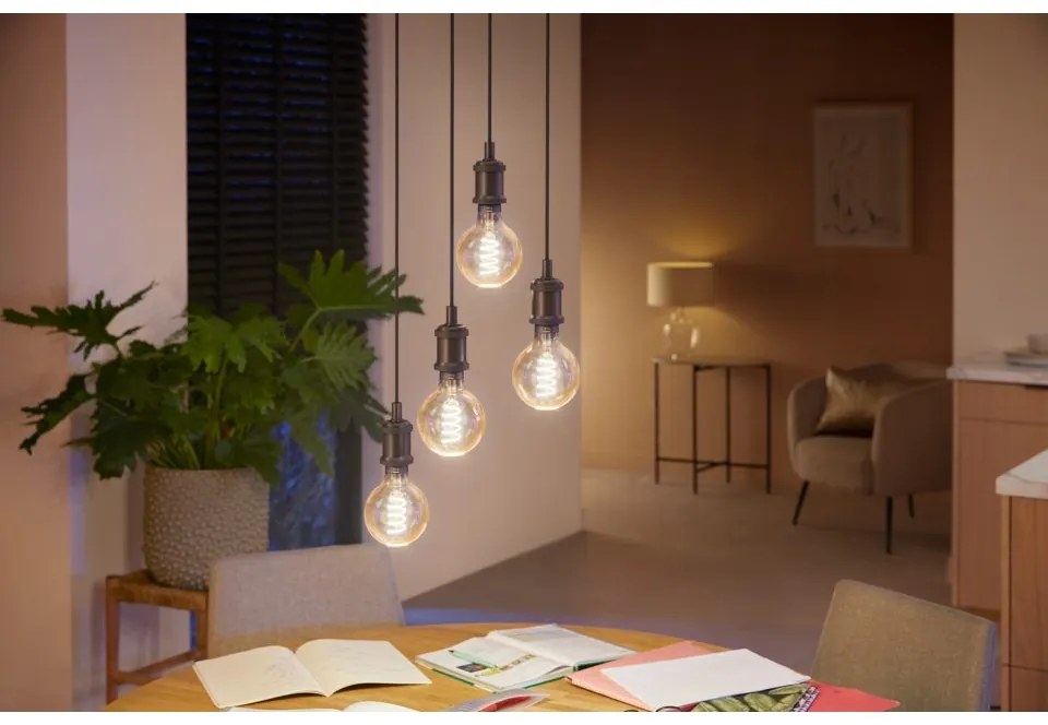 PHILIPS HUE Múdra LED filamentová žiarovka HUE, E27, G93, 7W, 550lm, teplá biela-neutrálna biela