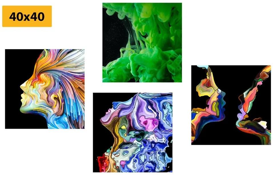 Set obrazov pestrofarebná abstrakcia - 4x 60x60