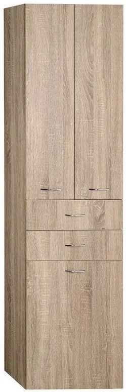 Aqualine Aqualine, ZOJA/KERAMIA FRESH skrinka vysoká s košom 50x184x29cm, dub platin, 51295