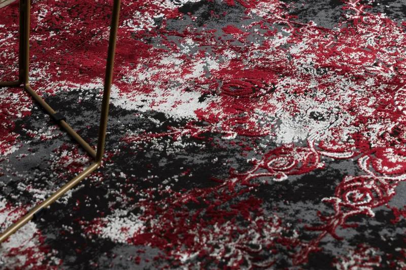 Moderný koberec VINCI 1407 Rozeta vintage - Štrukturálny Červený / antracitový