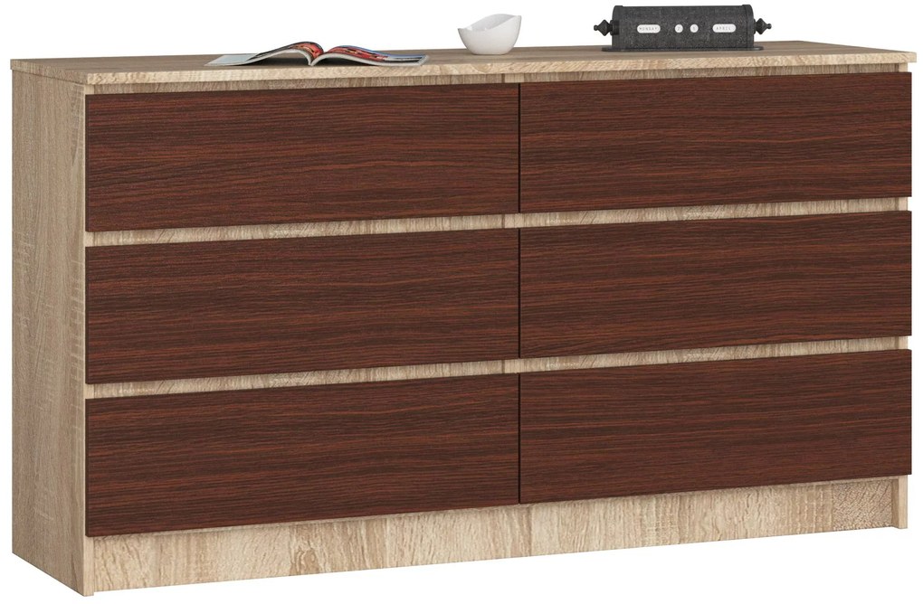 Komoda Keanu (dub sonoma + wenge). Akcia -19%. Vlastná spoľahlivá doprava až k Vám domov. 1069396