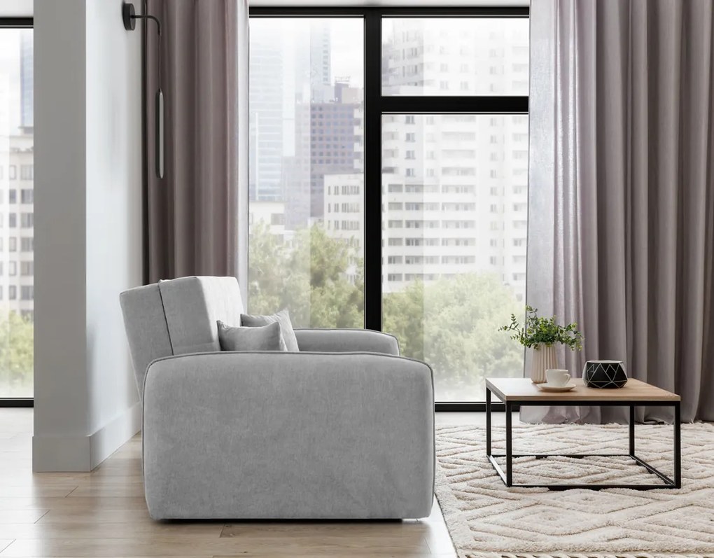 Rozkladacia 2-miestna pohovka LAINE, svetlosivá