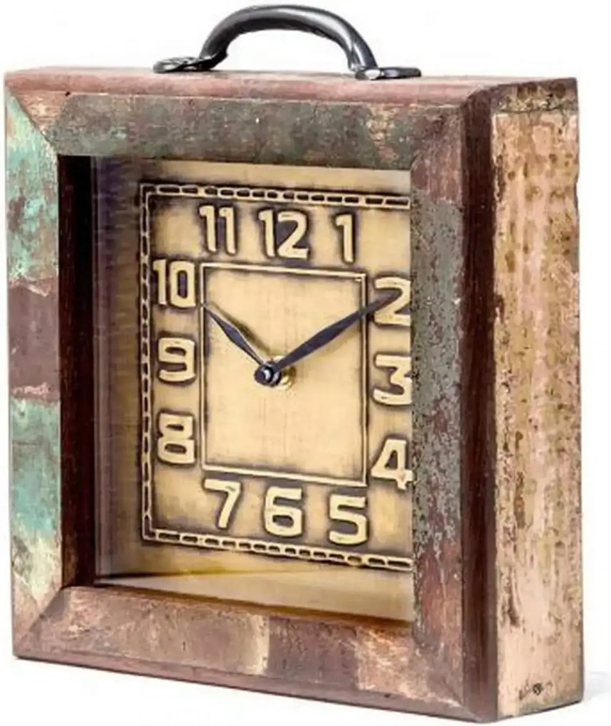 Hranaté hodiny v štýle upcycle 310x80x350