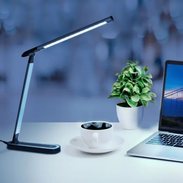 LED Stmievateľná dotyková stolná lampa MADERA LED/7W/230V čierna