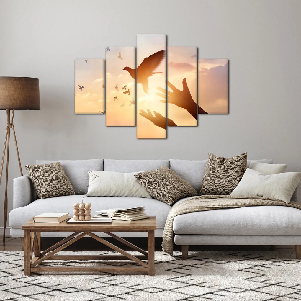 Obraz - Holubica, leť! (150x105 cm)
