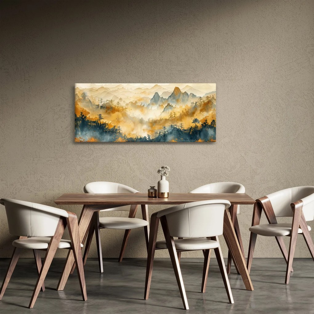 Obraz - Pohorie, akvarel (120x50 cm)