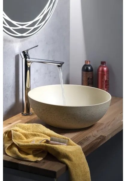 Sapho - Umývadlo na dosku FORMIGO Ø 39 cm betón/béžová