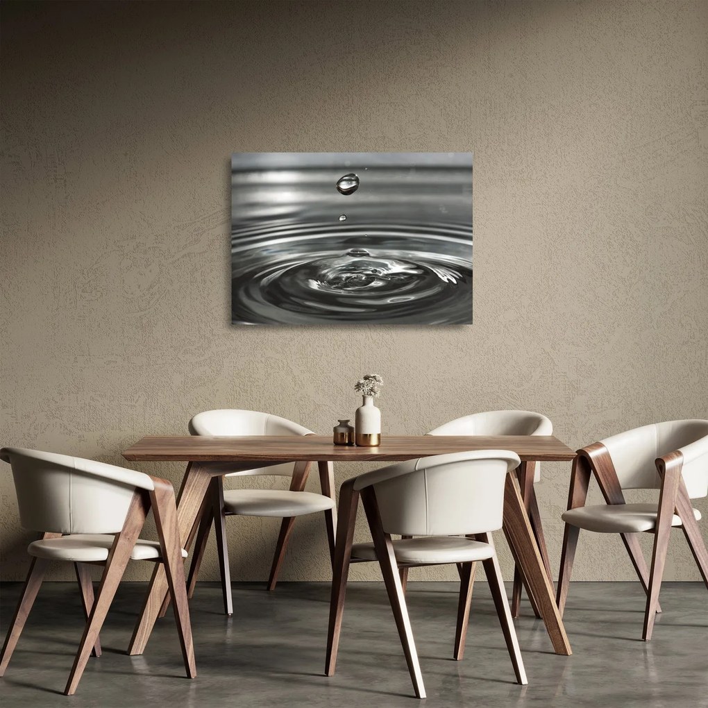 Sklenený obraz kvapky vody (70x50 cm)