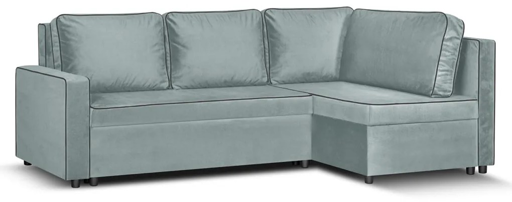 Rohová sedacia súprava s funkciou spania MIMI Mätová/čierna