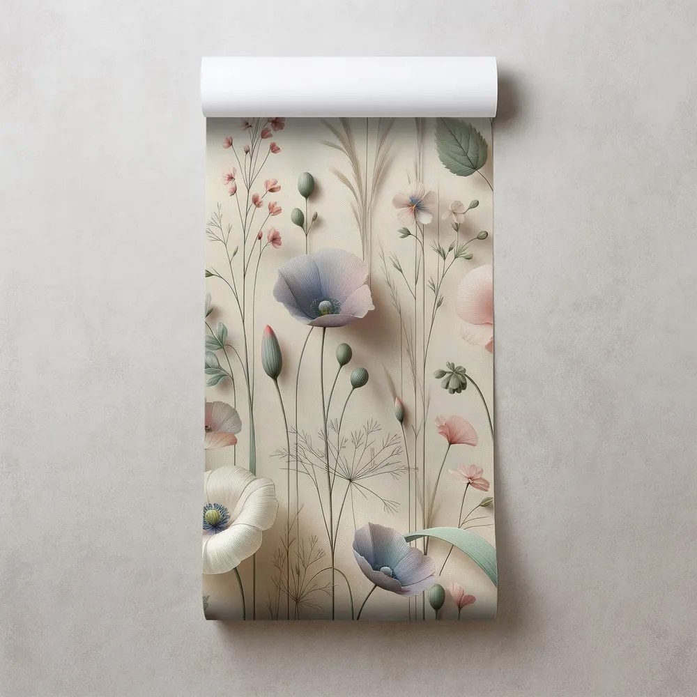 Tapeta pastelové lúčne kvety