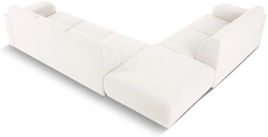 Biela rohová pohovka z textílie bouclé (ľavý roh) Molino – Micadoni Home