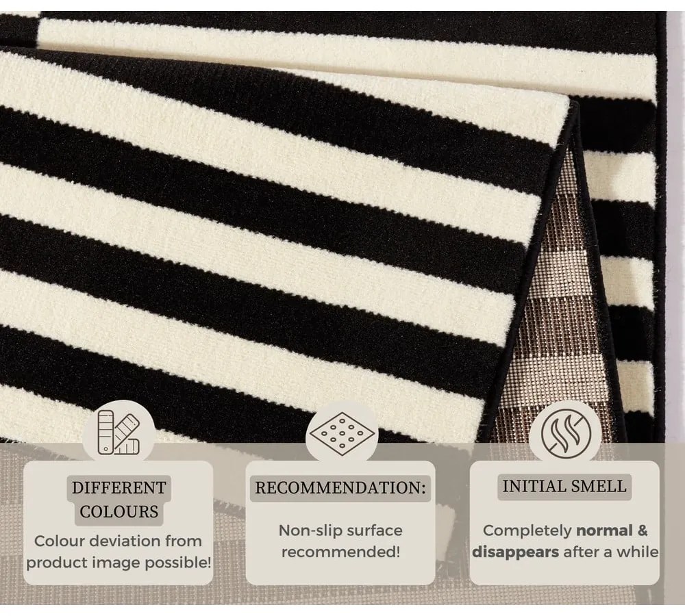 Čierny/krémovobiely koberec 120x170 cm Gloria – Hanse Home