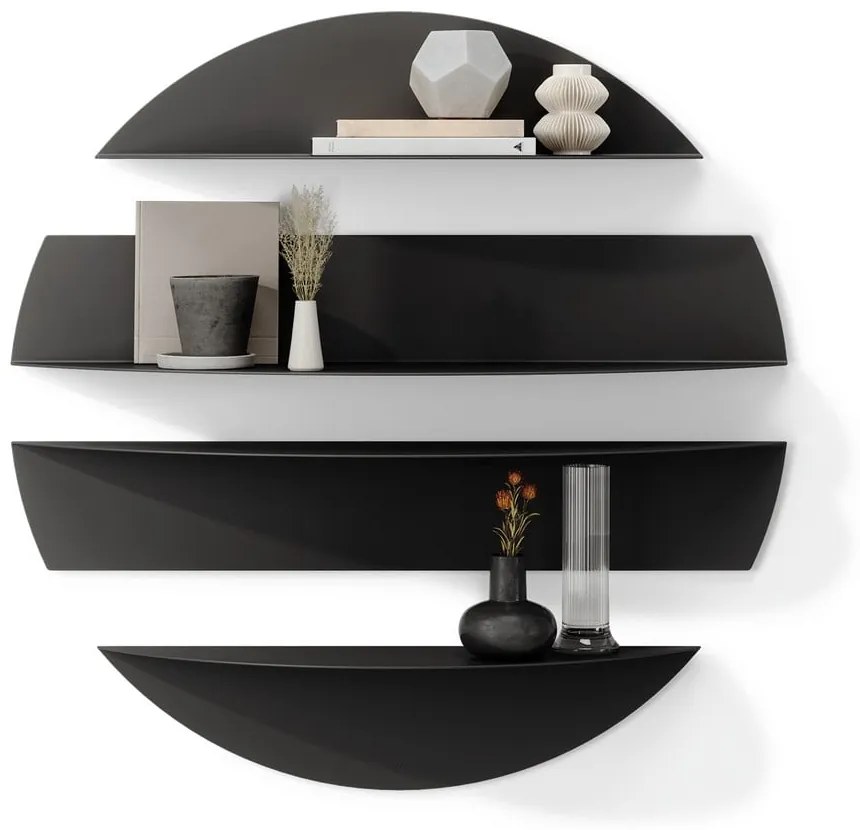 Čierne kovové police v súprave 4 ks 76 cm Solis – Umbra