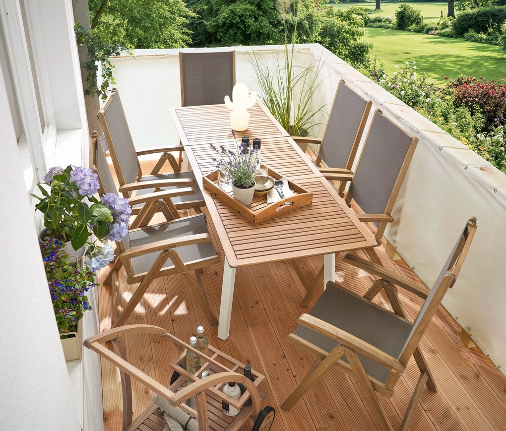 Priestorovo úsporný rozťahovací záhradný stôl »Liska«, cca 140 ‒ 200 x 75 cm