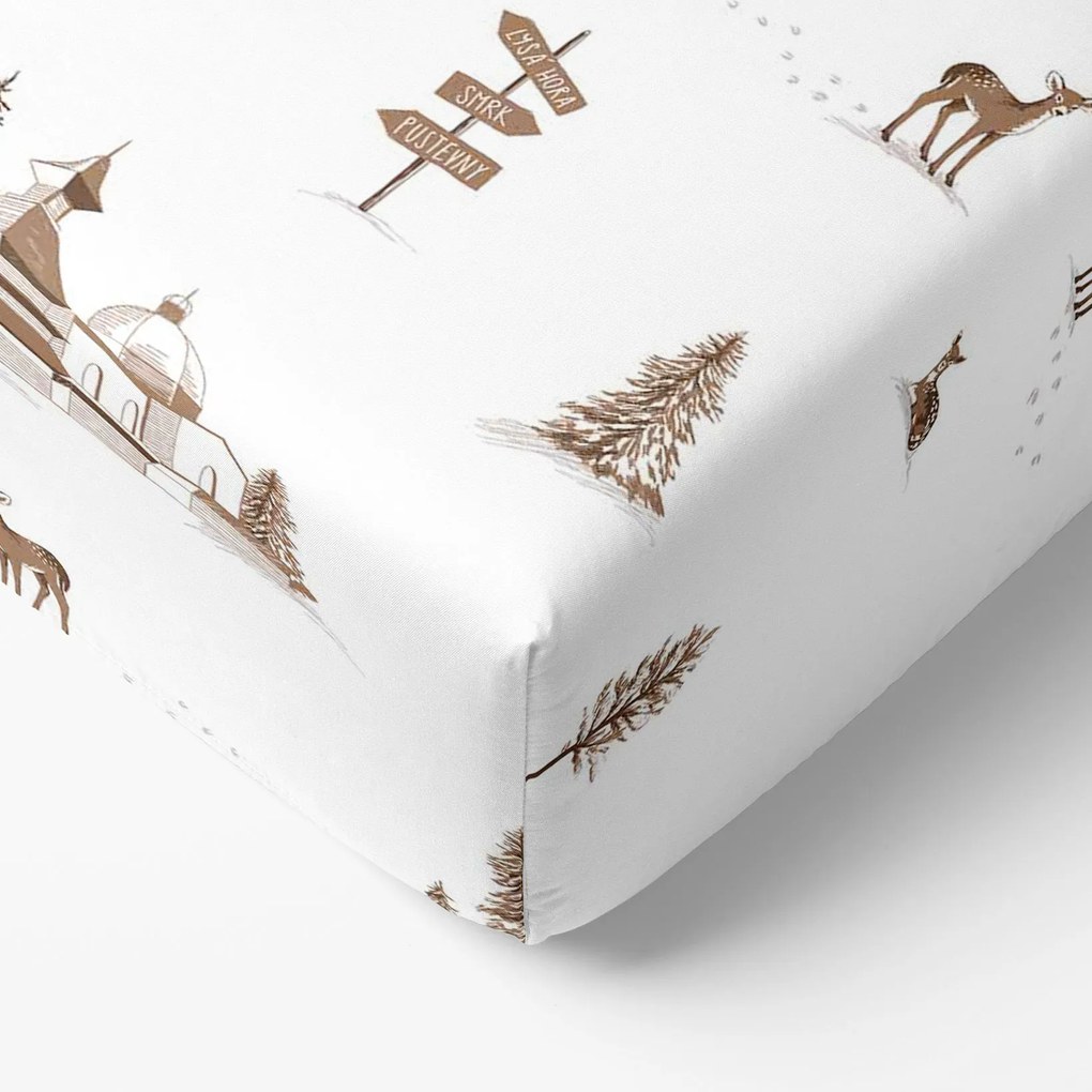 Goldea vianočná bavlnená napínacia plachta - beskydy 120 x 200 cm