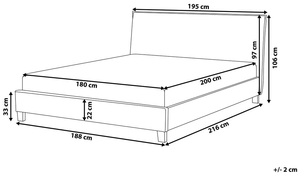Čalúnená posteľ 180 x 200 cm sivá SENNEZ Beliani