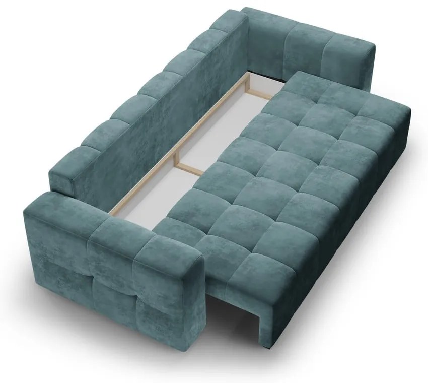 Modrá zamatová rozkladacia pohovka Milo Casa Luca