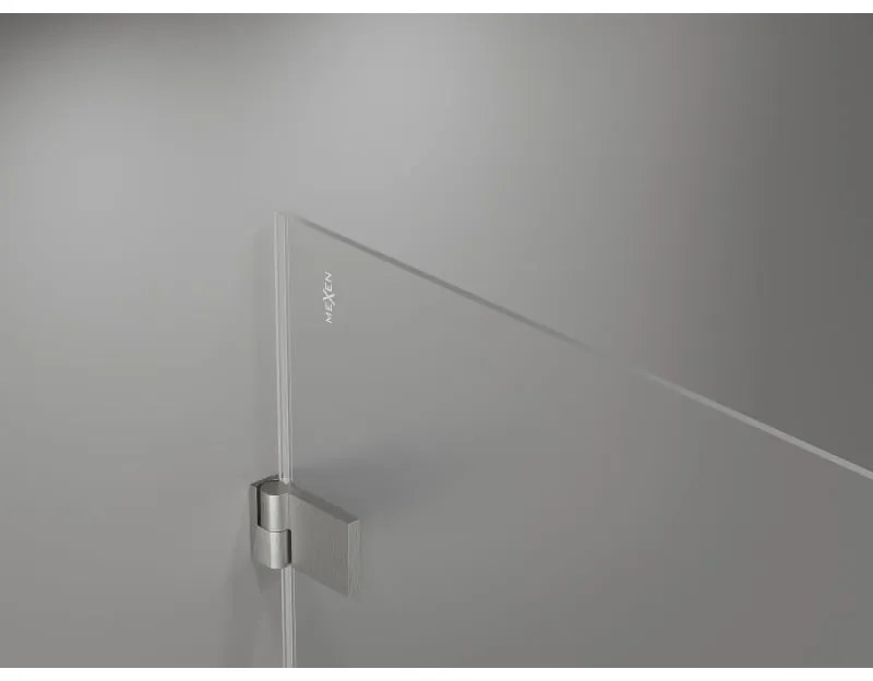 Mexen Lunar-B, výklopný sprchový kút ľavý 100 x 100 cm, 8mm číre sklo, oceľový profil, 832-100-100-97-00-L