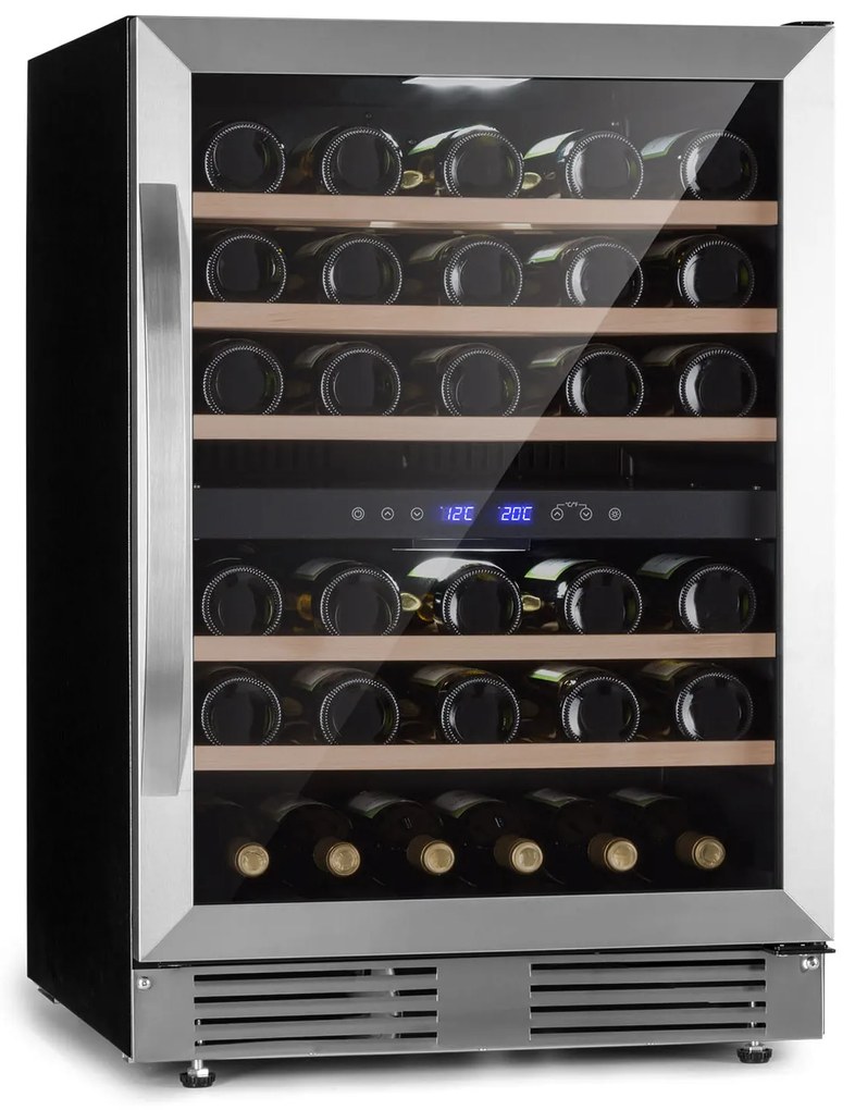 Klarstein Vinovilla 50 Duo, dvojzónová vinotéka, 53 l, 17 fliaš, 3-farebné LED osvetlenie, sklenené dvere